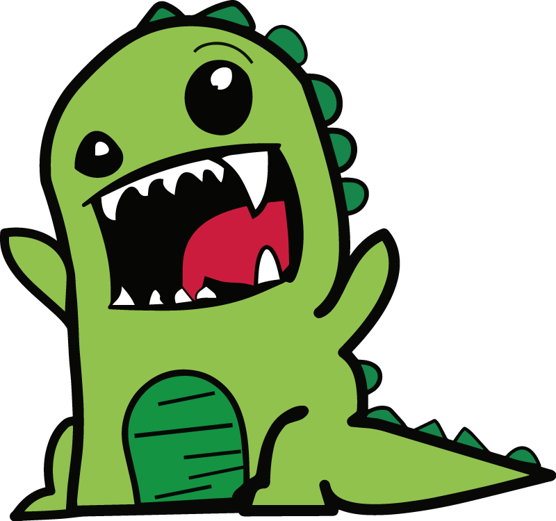 Hayvan pvc halı korkutucu yeşil dinozor çizimi - TenStickers
