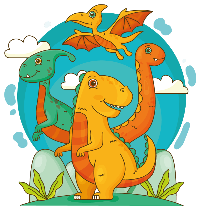 Hayvan pvc halı ormanda dinozorlar - TenStickers