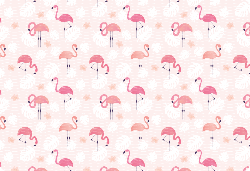 Hayvan pvc halı pembe flamingo desenli - TenStickers