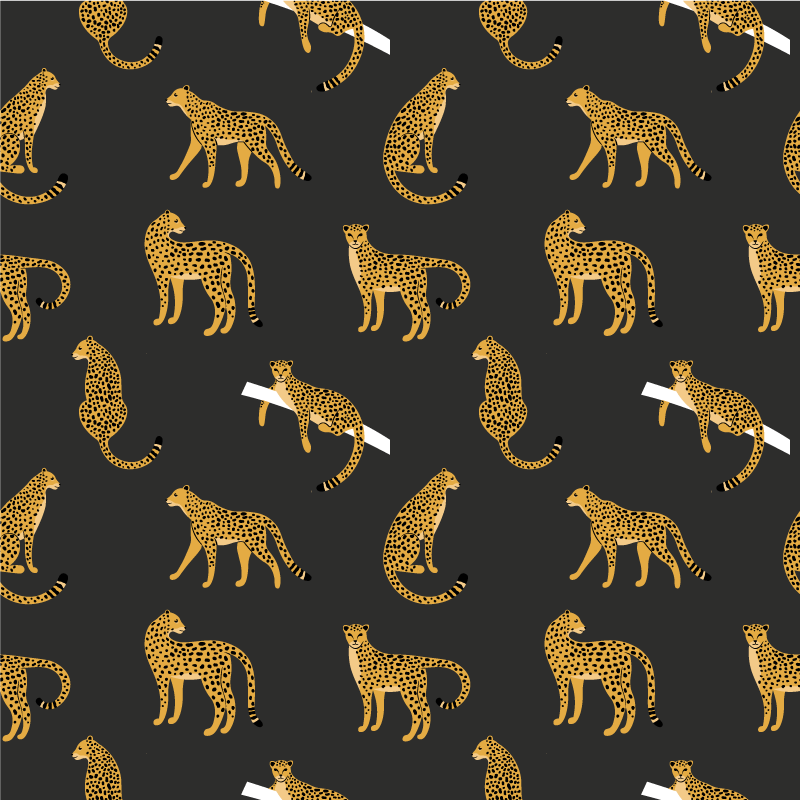 Hayvan pvc halı leopar desenli koyu arka plan - TenStickers