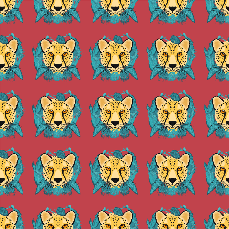 Hayvan pvc halı asya tarzı leopar grafikli - TenStickers