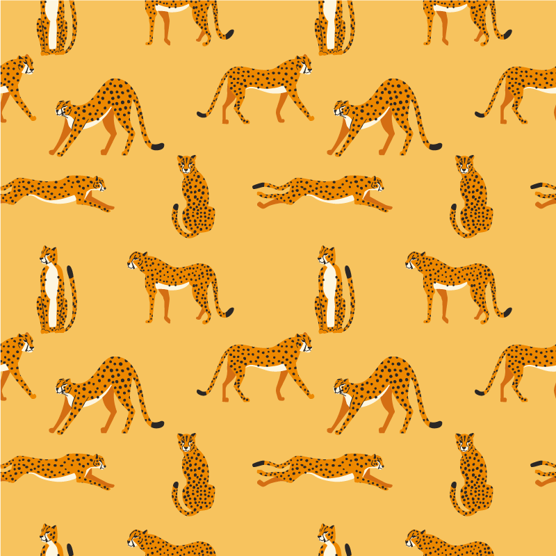 Hayvan pvc halı sarı leopar grafik deseni - TenStickers