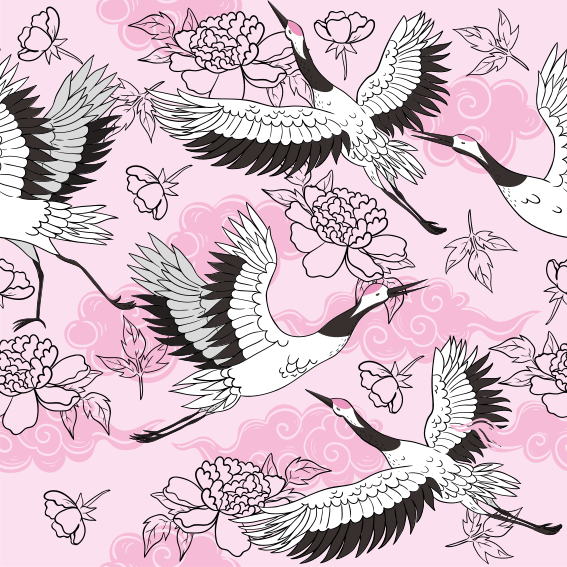 Hayvan pvc halı modern pembe kuş desenli - TenStickers