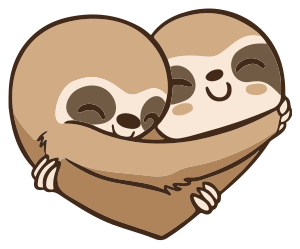 Hayvan pvc halı anime sloth kalp - TenStickers