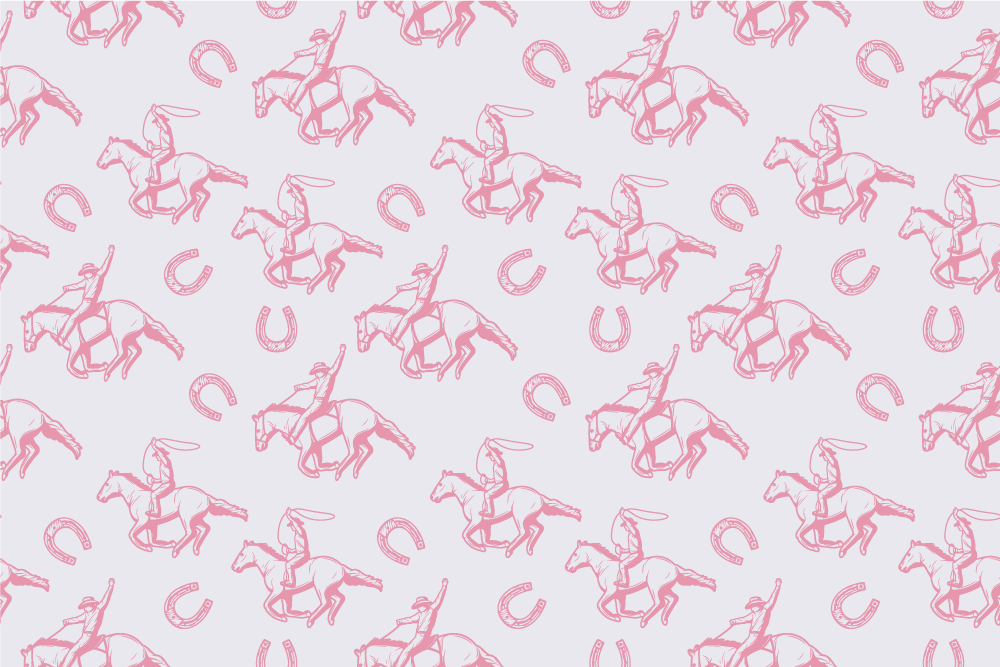 Hayvan pvc halı pembe kovboy at deseni - TenStickers