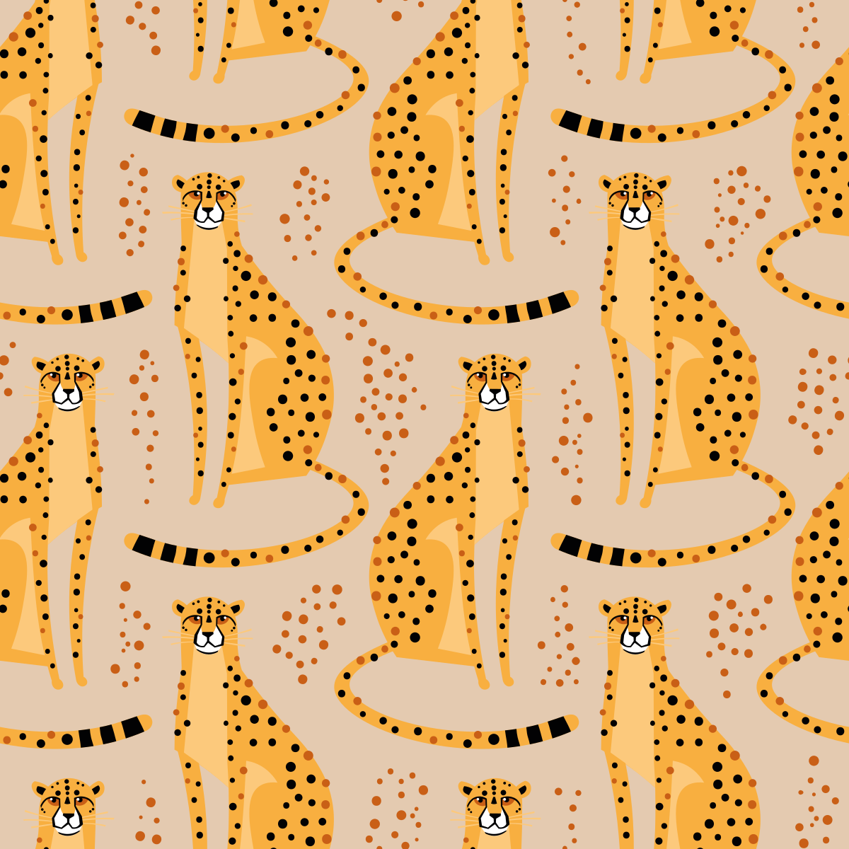 Hayvan pvc halı leopar illüstrasyon deseni - TenStickers