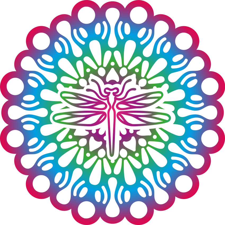 Hayvan pvc halı renkli dragonfly mandala - TenStickers