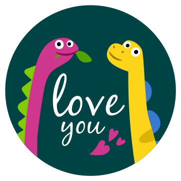Hayvan pvc halı sevimli dinozor aşkı - TenStickers