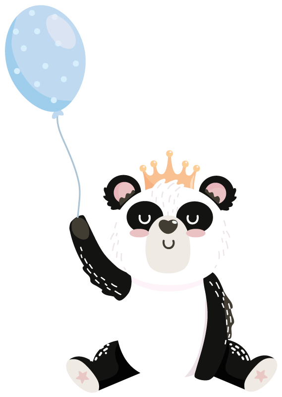 Hayvan pvc halı sevimli panda balonu - TenStickers