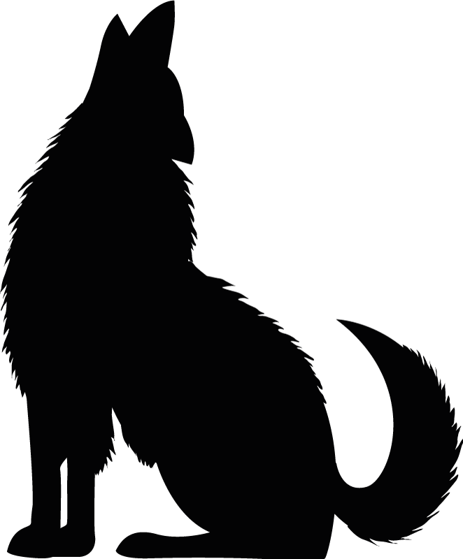 Hayvan pvc halı oturan köpek silueti - TenStickers
