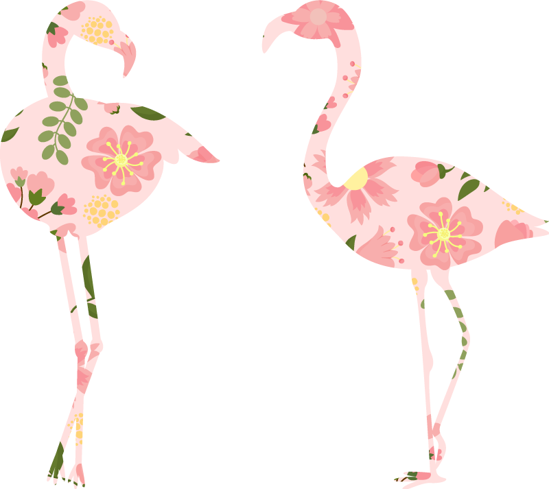 Hayvan pvc halı flamingo Çiçek deseni - TenStickers