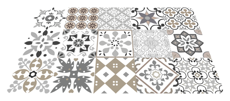 Mutfak pvc halı geometrik karo mozaik - TenStickers