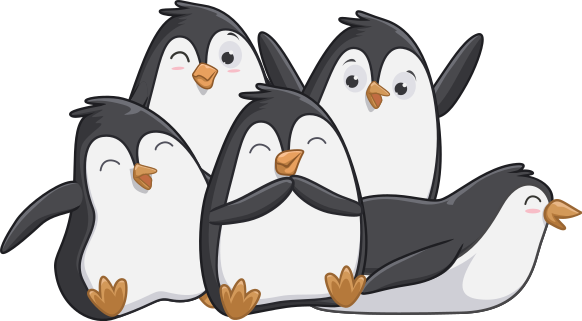 Hayvan pvc halı penguen ailesi - TenStickers