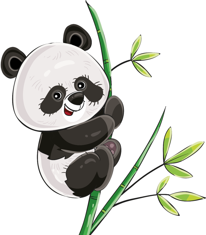 Hayvan pvc halı panda tırmanan bambular - TenStickers