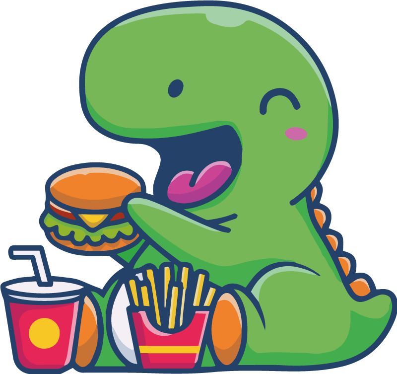 Hayvan pvc halı mutlu yeşil dinozor - TenStickers