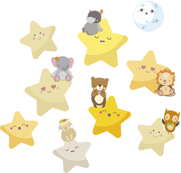 Hayvan pvc halı bebek odası için yıldızlar - TenStickers
