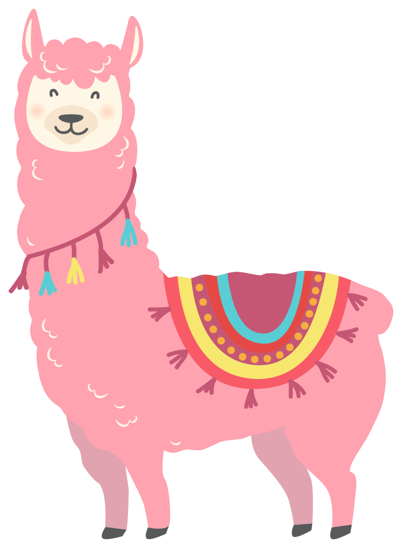 Hayvan pvc halı llama pembe - TenStickers
