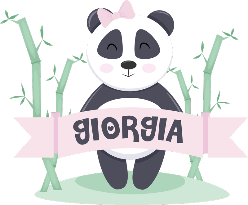 Hayvan pvc halı kişiye özel bebek panda kızı - TenStickers