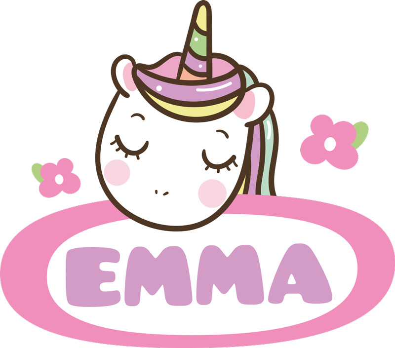 Hayvan pvc halı - unicornlu renkli çocuk etiketleri - TenStickers