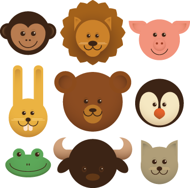 Hayvan pvc halı neşeli yaratıklar - TenStickers