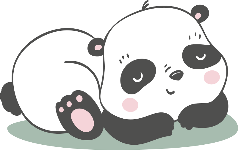 Hayvan pvc halı panda illüstrasyonu - TenStickers