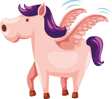 Hayvan pvc halı sevimli kanatlı pony - TenStickers