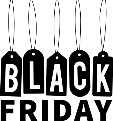 Black friday vinil halı - siyah beyaz metin - TenStickers