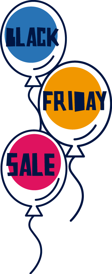 Black friday vinil halı renkli hava balonları - TenStickers