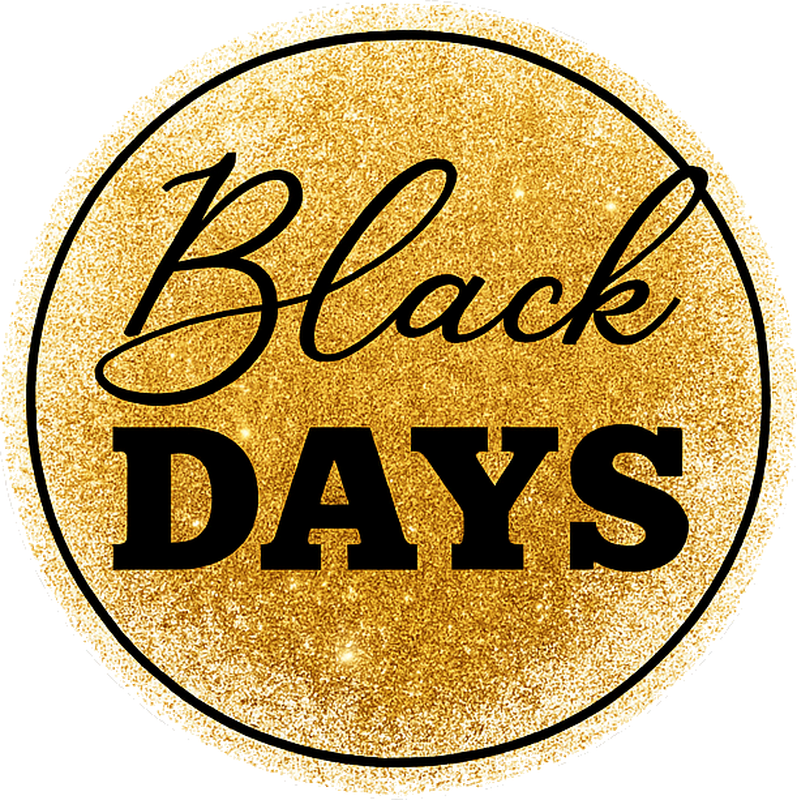 Black friday vinil halı beyaz ve altın "siyah günler" - TenStickers