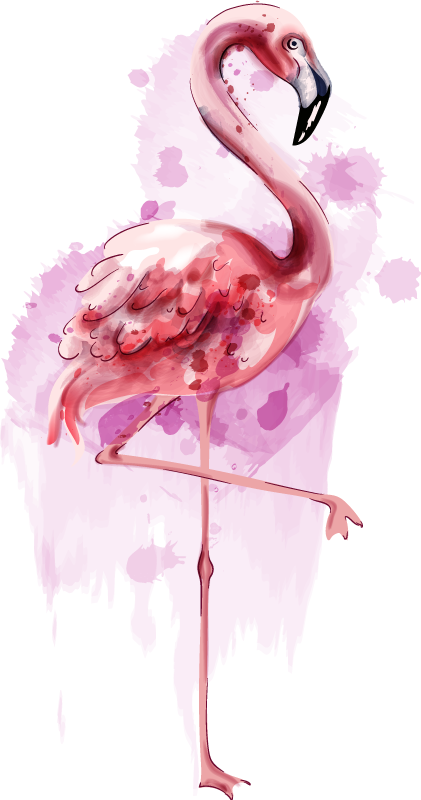 Hayvan pvc halı - Şık flamingo silueti - TenStickers