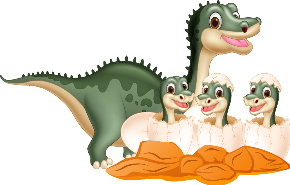 Hayvan pvc halı sevimli dinozor ailesi - TenStickers