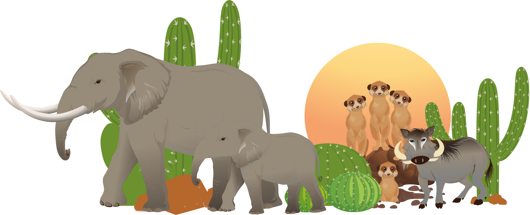 Hayvan pvc halı safari hayvan manzarası - TenStickers