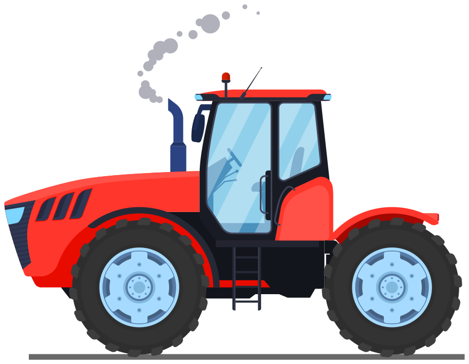 Hayvan pvc halı kırmızı tarla traktörü - TenStickers
