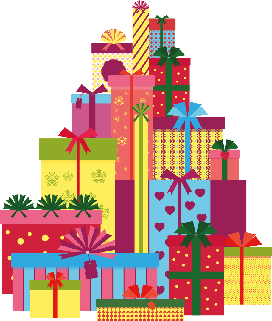 Noel pvc halı - büyük hediye kutusu yığını - TenStickers