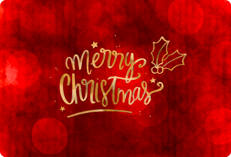 Noel pvc halı kırmızı bilgisayar için mutlu noeller - TenStickers