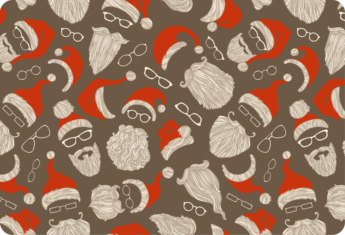 Noel pvc halı vintage noel baba yüzü deseni - TenStickers