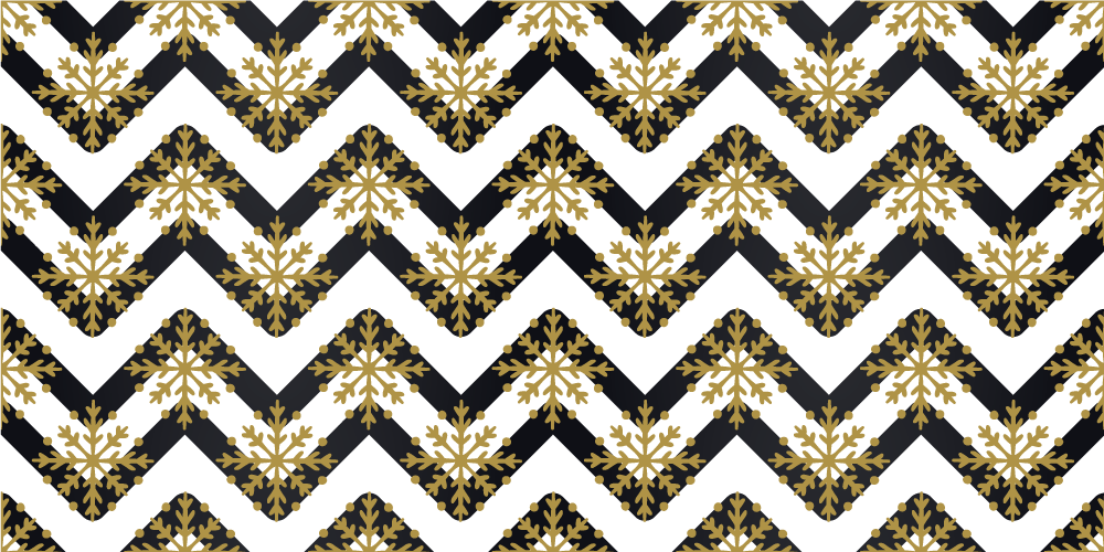 Noel pvc halı zigzag çizgilerde altın kar taneleri - TenStickers