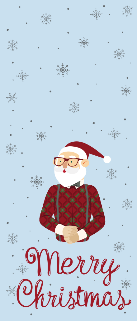 Noel pvc halı - mutlu hipster noel - TenStickers