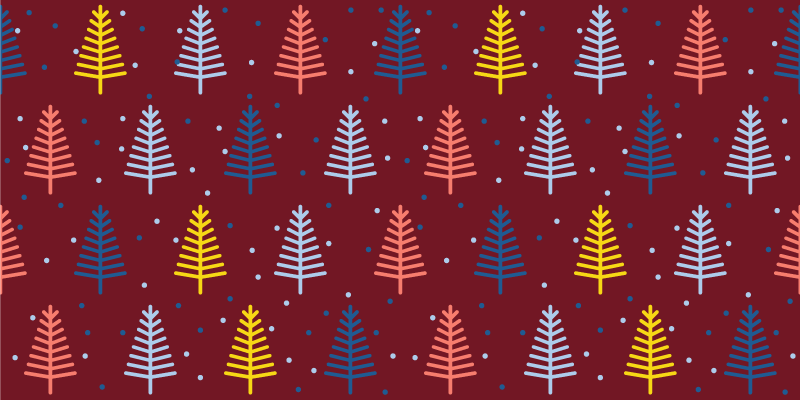 Noel pvc halı renkli Çam ağacı deseni - TenStickers