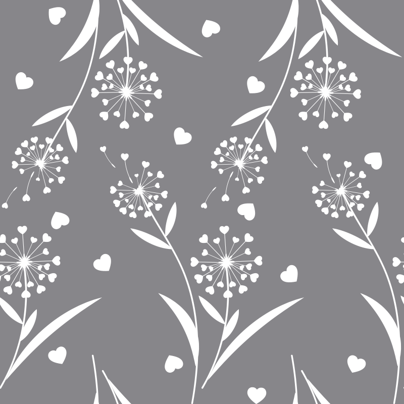 Çiçekler ve bitkiler pvc halı beyaz dandelionlar - TenStickers