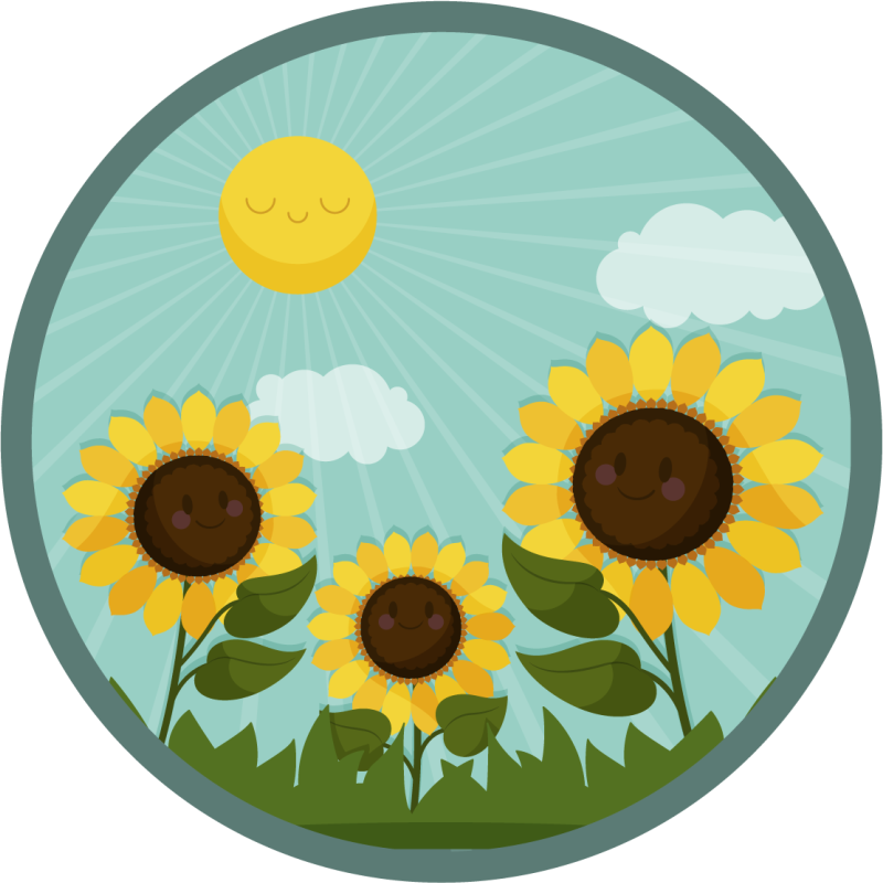 Çiçekler ve bitkiler pvc halı güneşin altında Çiçekler - TenStickers
