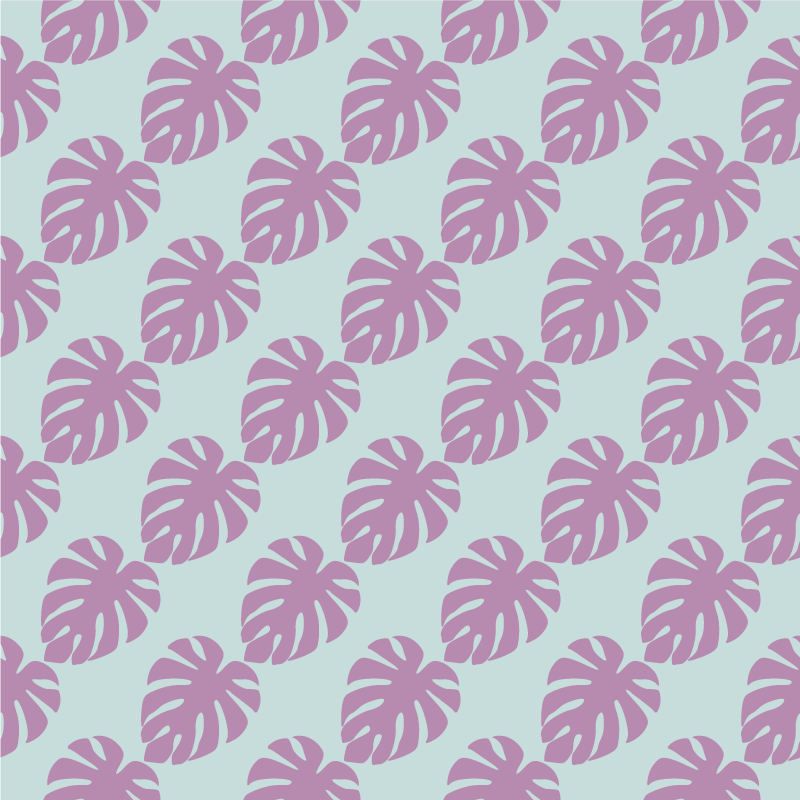 Çiçekler ve bitkiler pvc halı mavi ve pembe yaprak desenleri - TenStickers