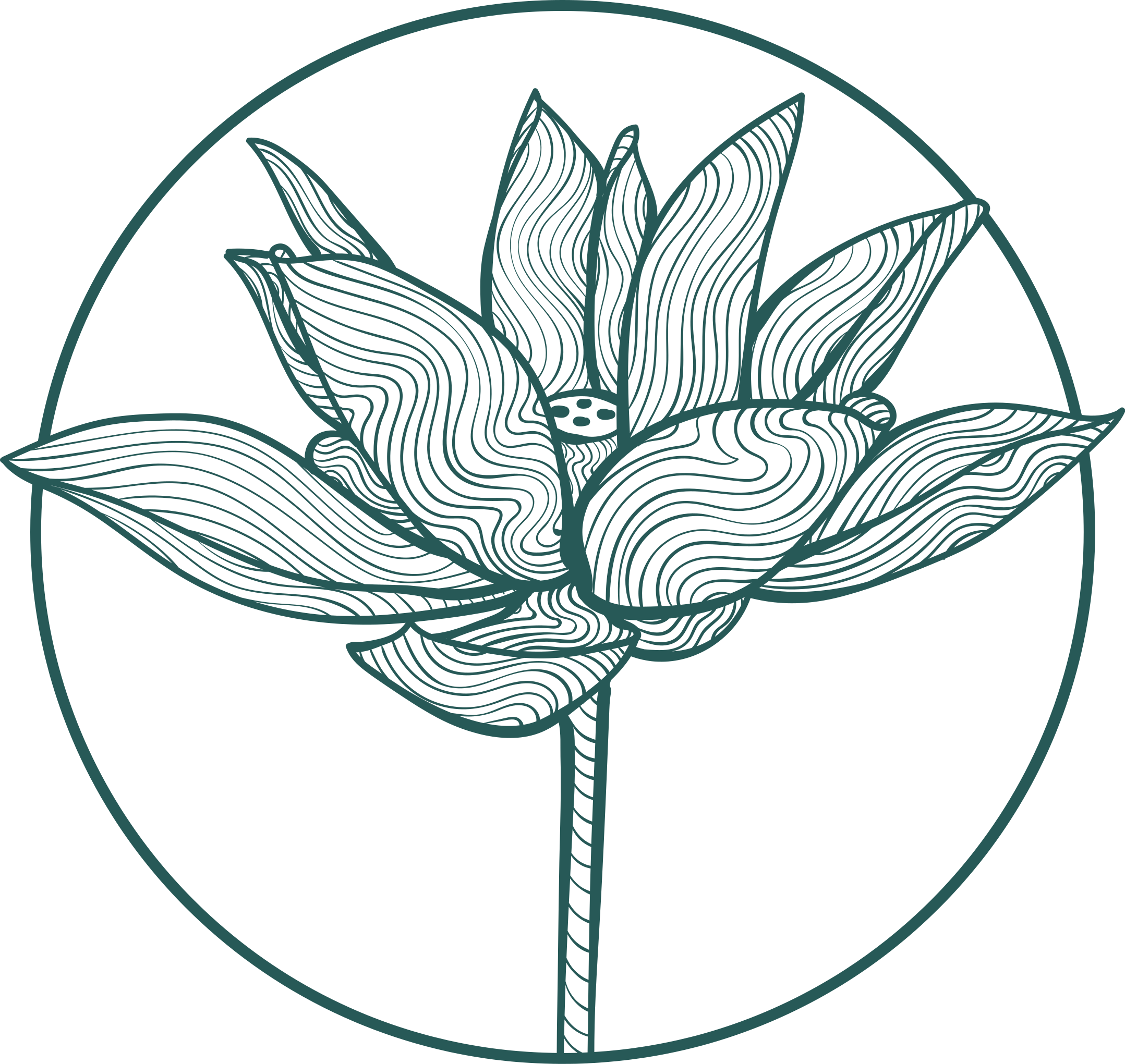 Çiçekler ve bitkiler pvc halı lotus çiçeği illüstrasyonu - TenStickers