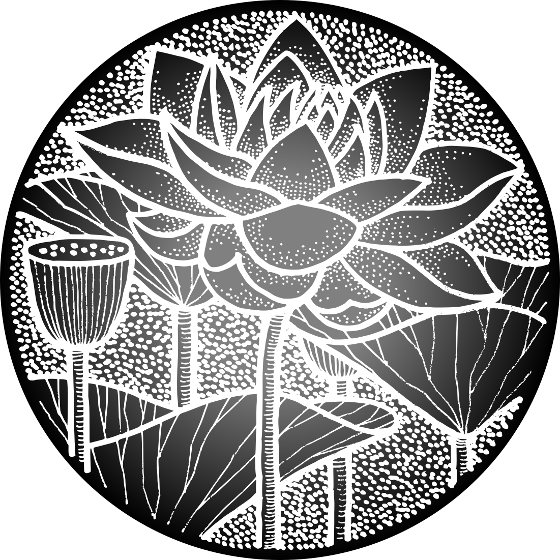 Çiçekler ve bitkiler pvc halı lotus çiçeği geleneksel tarzı - TenStickers