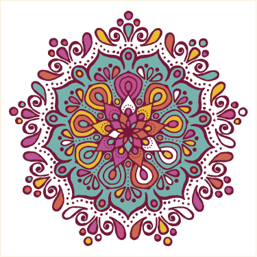 Mutfak pvc halı renkli fayans mandala - TenStickers