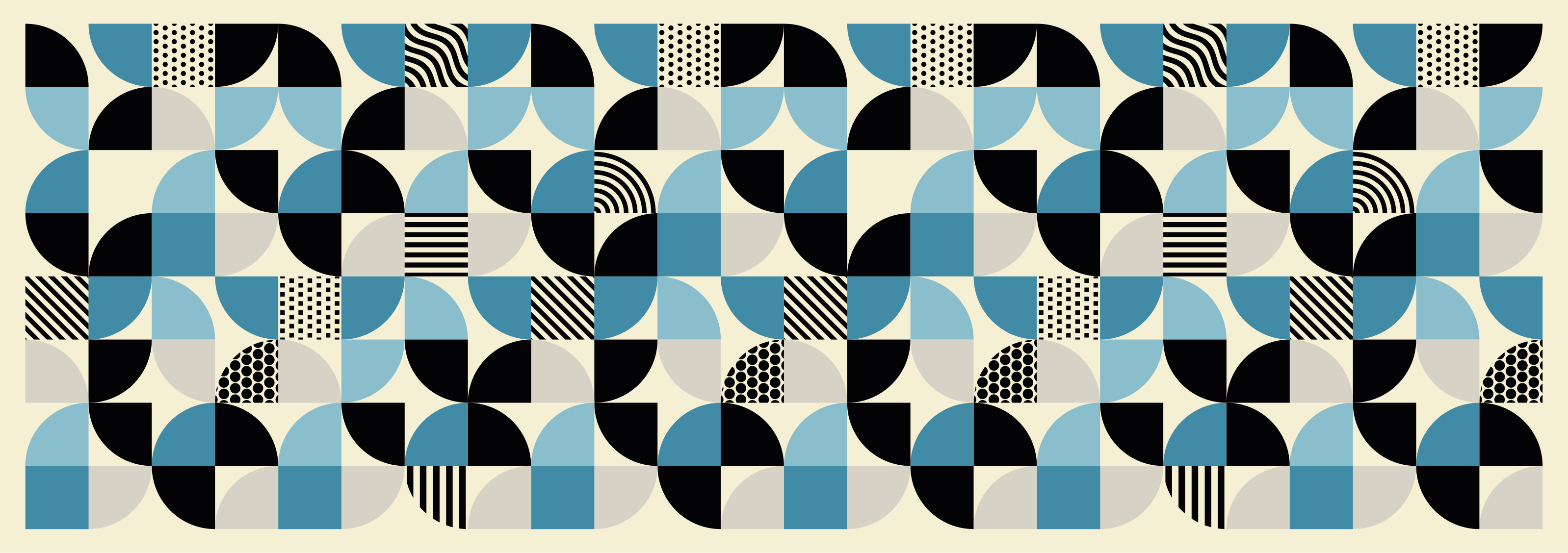 Retro mavi bauhaus deseni yemek odası pvc halı - TenStickers