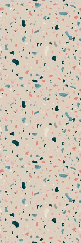 Mutfak pvc halı el yapımı terrazzo deseni - TenStickers