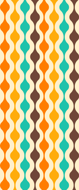 Mutfak pvc halı geometrik retro orta Çağ 70'ler - TenStickers