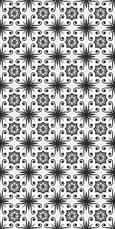 Mutfak pvc halı vintage siyah fayans - TenStickers