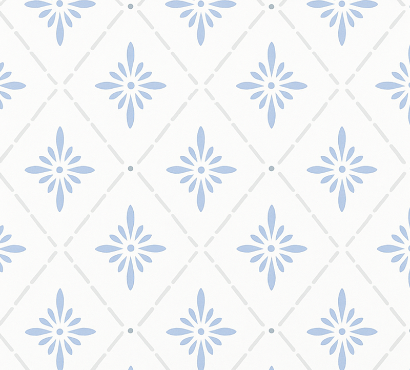 Mutfak pvc halı mavi rhombus karolar - TenStickers